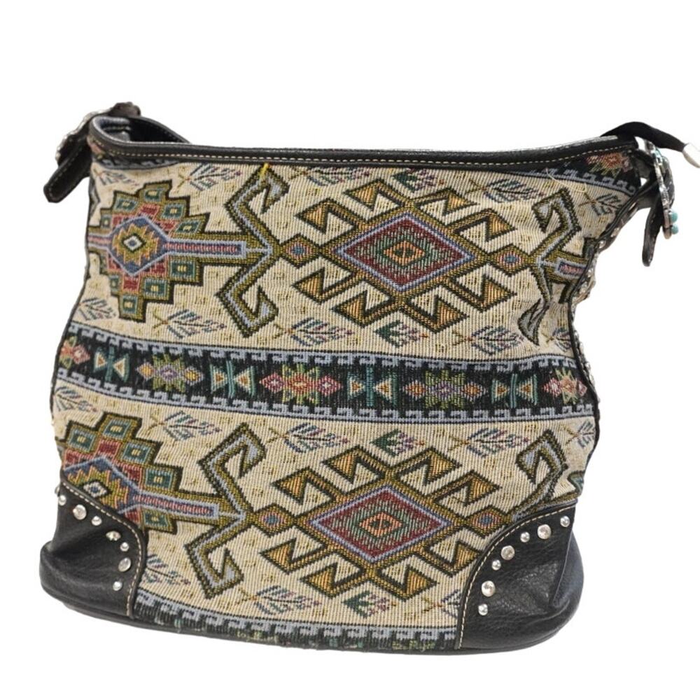 Montana West Handbag / Fabric and Studded Western Purse